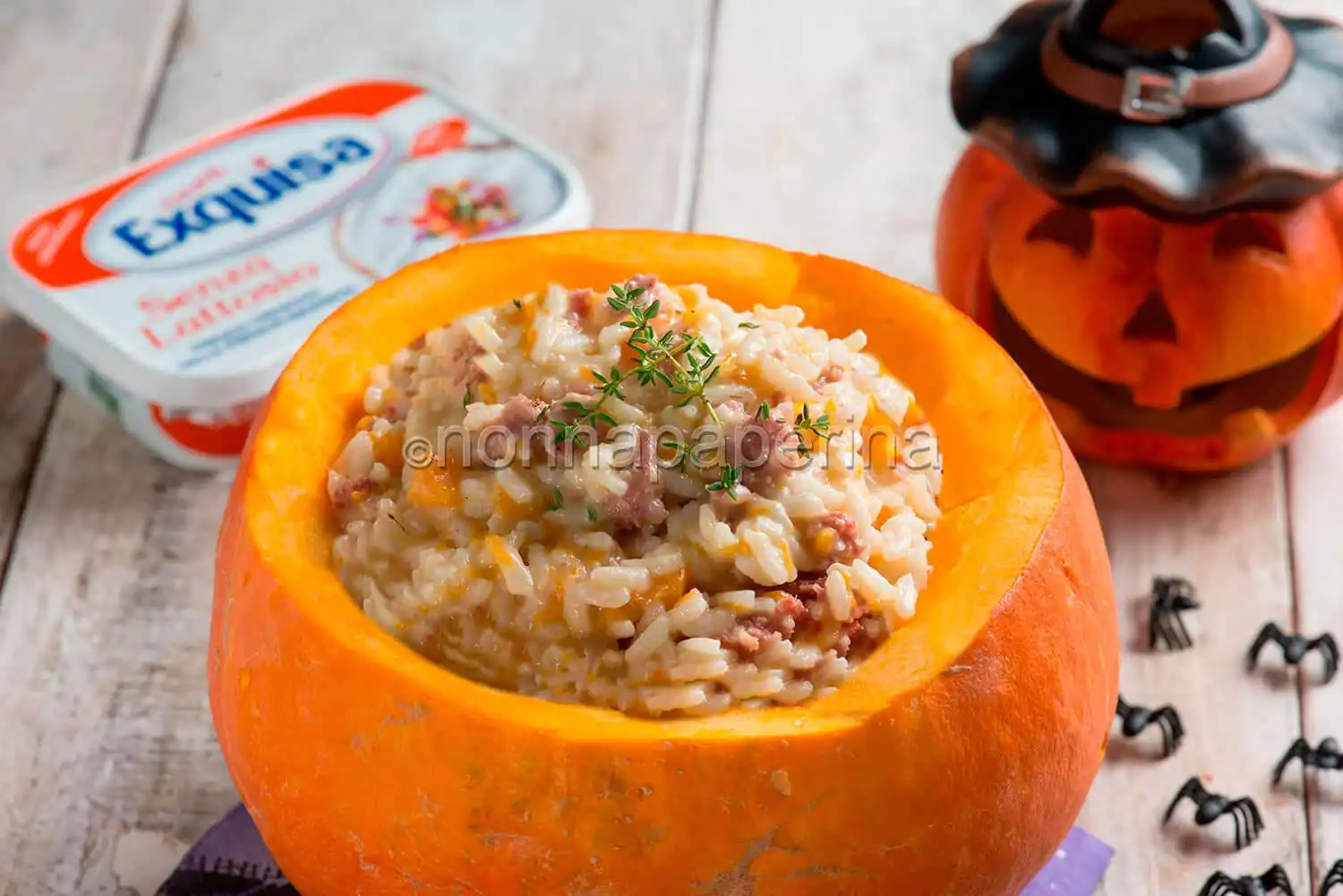Risotto di Halloween con salsiccia, un primo da paura
