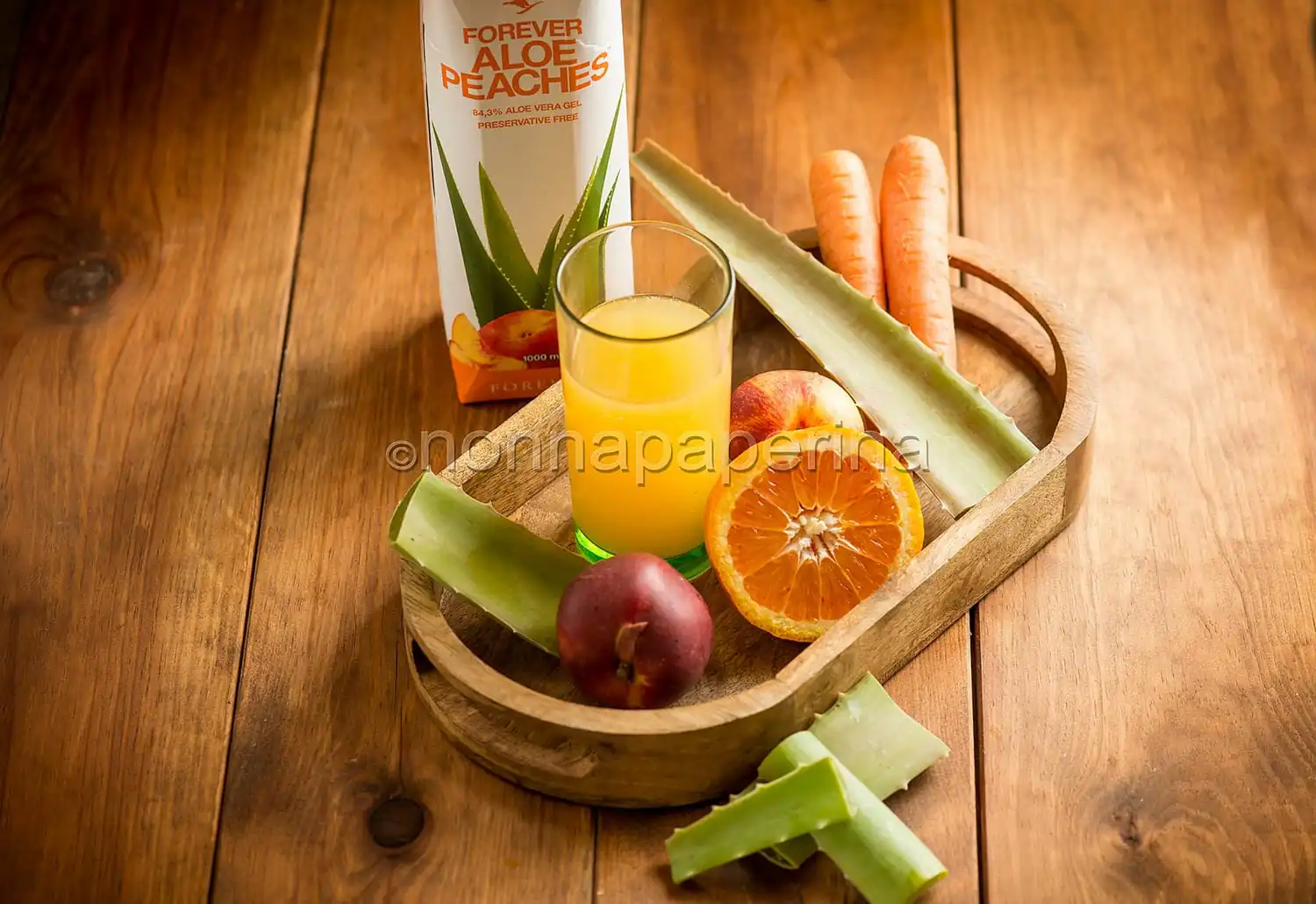 Succo con aloe carote e arance, una bevanda ottima