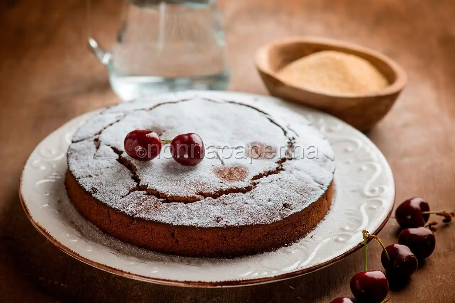 Torta di ciliegie con acqua, una ricetta estiva e golosa