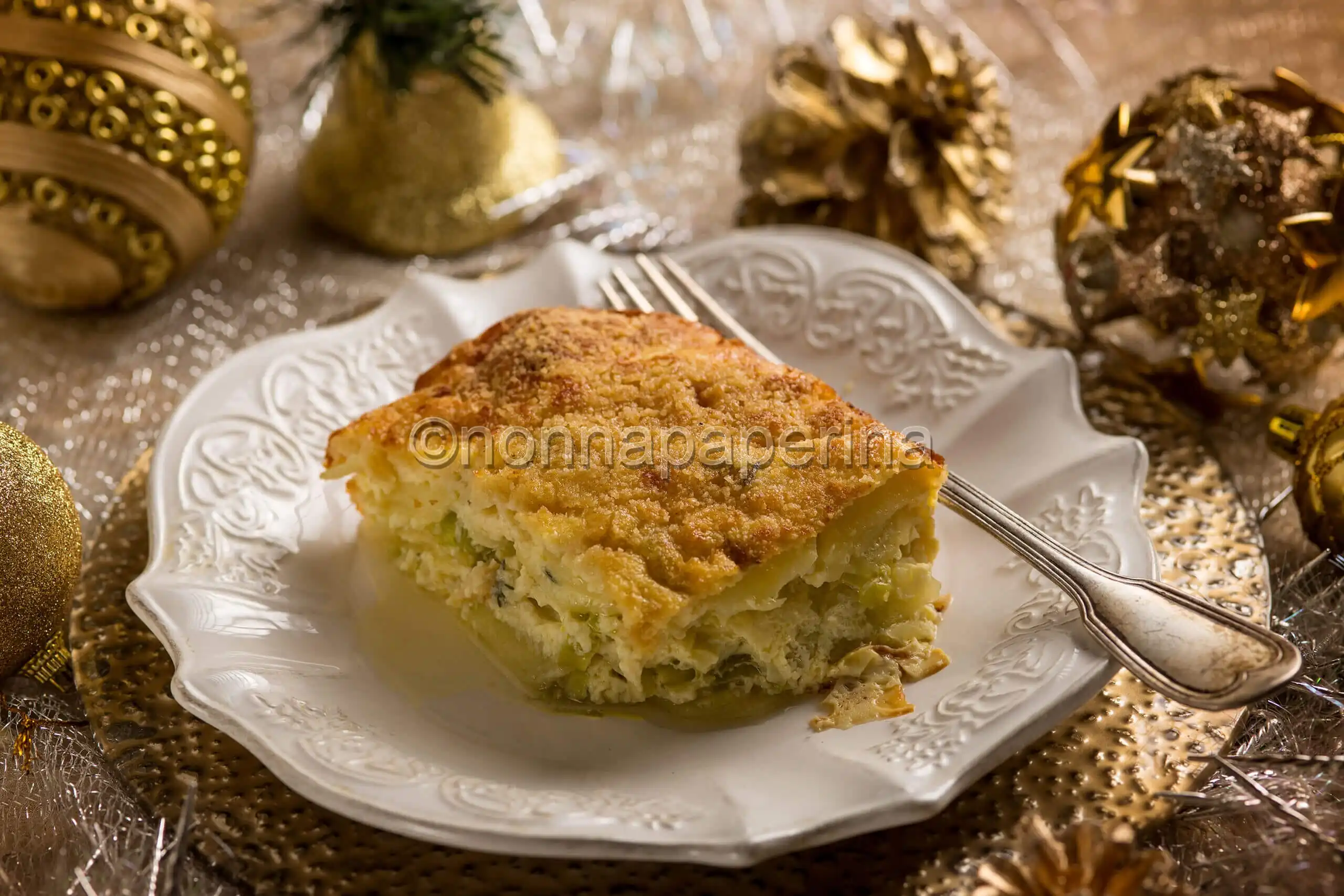 Tortino di patate e porri senza lattosio – Delizia Natalizia