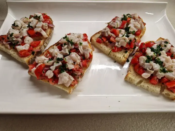 Bruschette di ombrina al limone