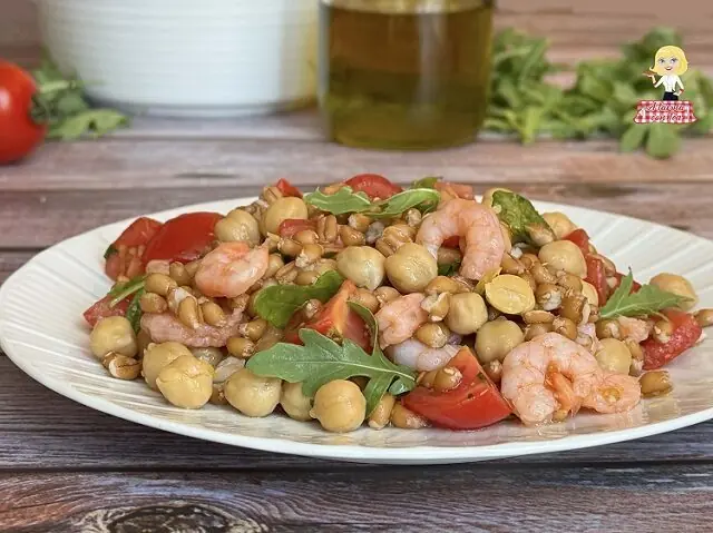 Farro con gamberi