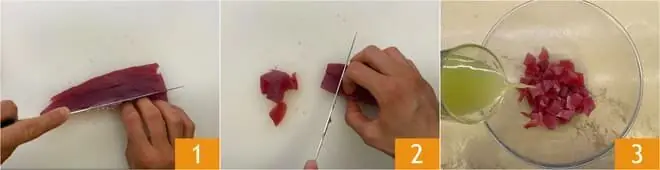 Insalata estiva con fichi, melone e tonno rosso
