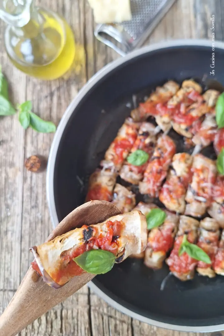 Involtini di melanzane e speck in padella