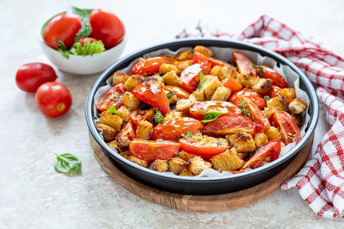 Pane e pomodori al forno