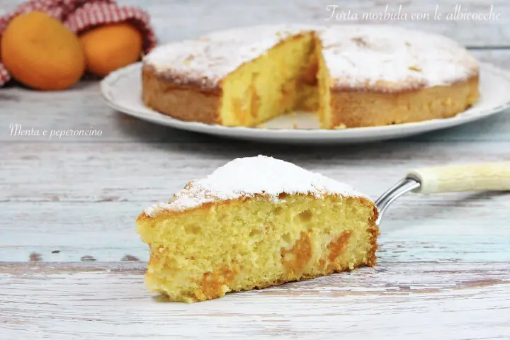 Torta morbida con le albicocche