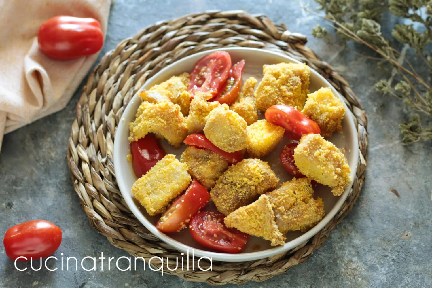 Bocconcini di persico in friggitrice ad aria