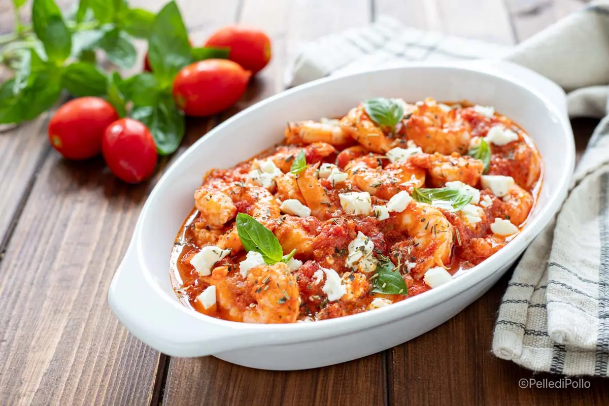Gamberi alla greca (gamberi saganaki)