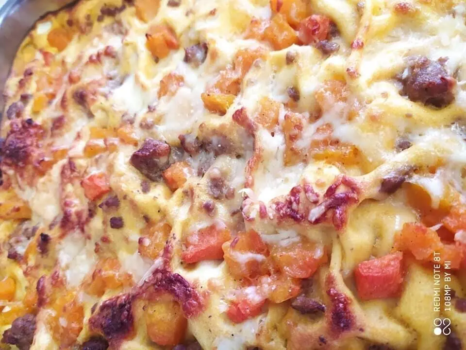 Lasagne con zucca, salamella e formaggi misti, l’autunno nel piatto