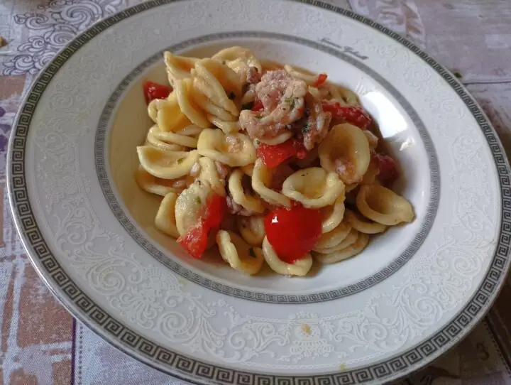 Orecchiette con crema di canocchie