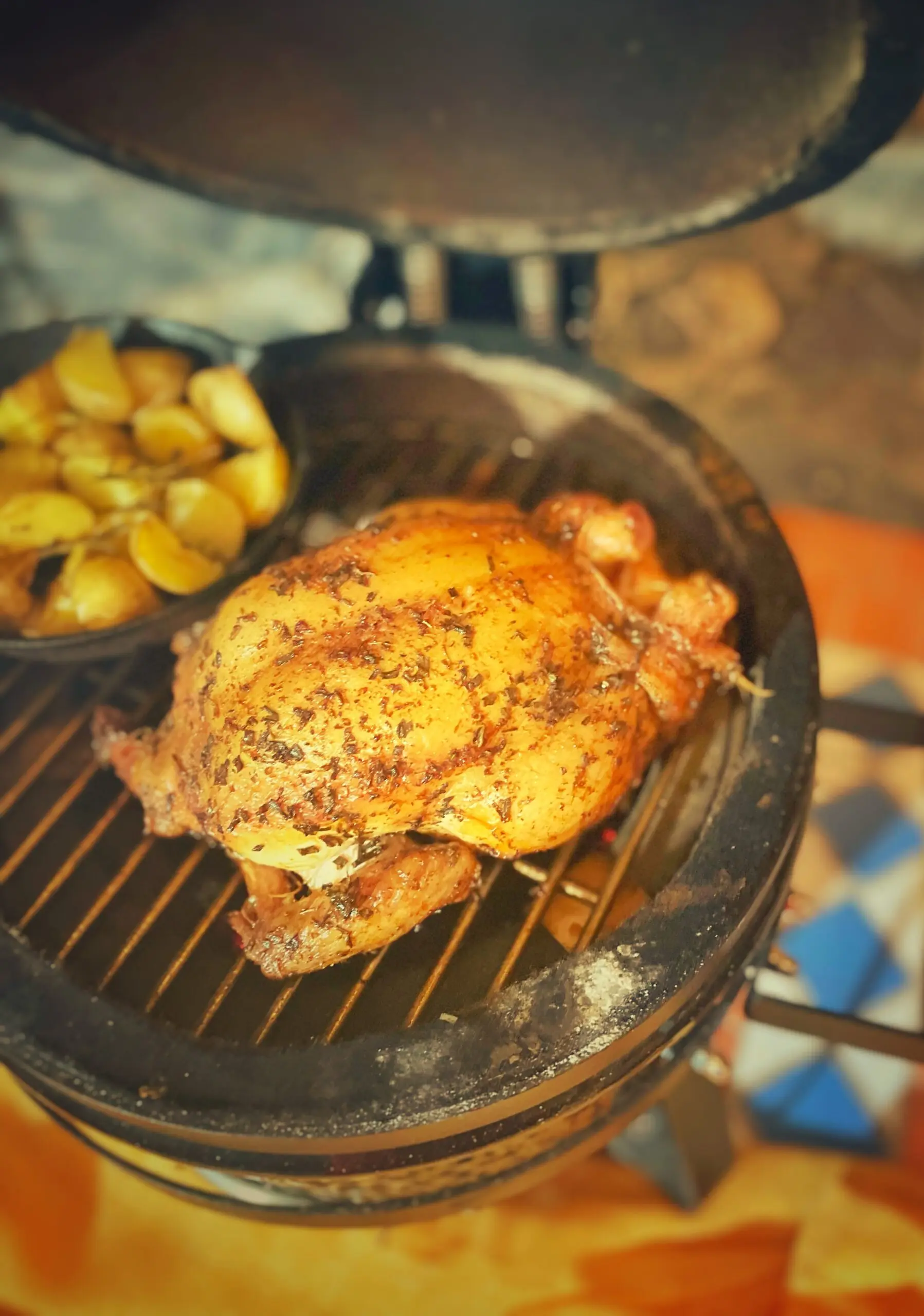 Pollo cajun al kamado