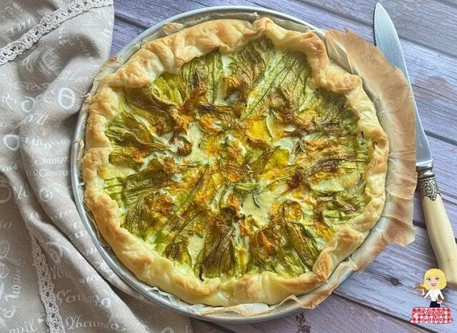 Torta salata fiori di zucca