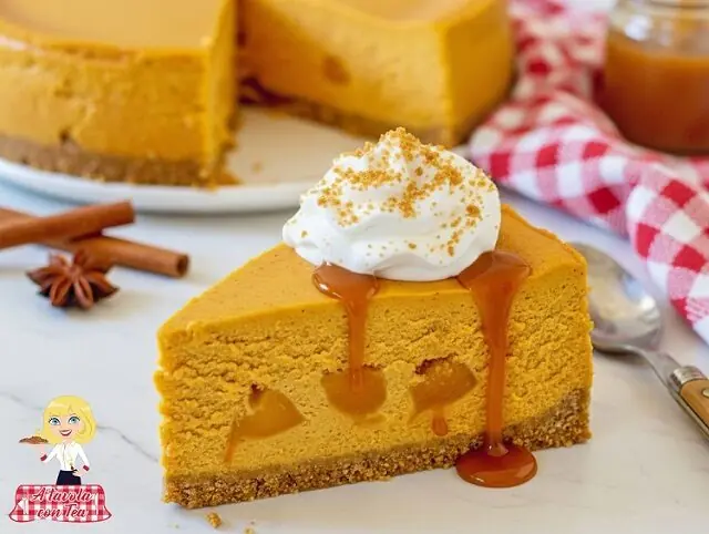 Cheesecake alla zucca con caramello salato