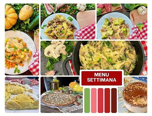 Menu settimana ricette 4a settimana ottobre
