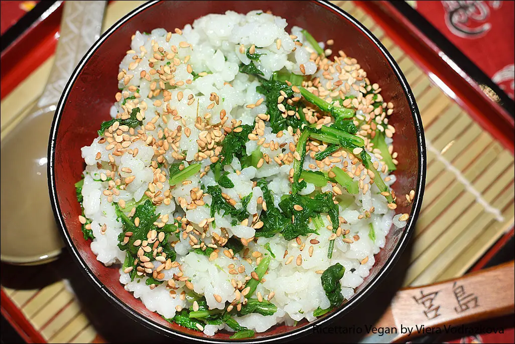 Nameshi – riso con foglie di daikon senza glutine
