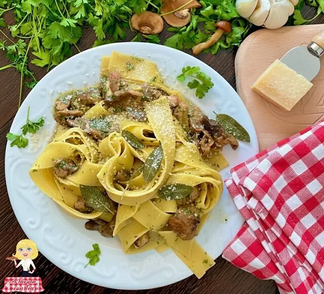 Pappardelle funghi burro e salvia
