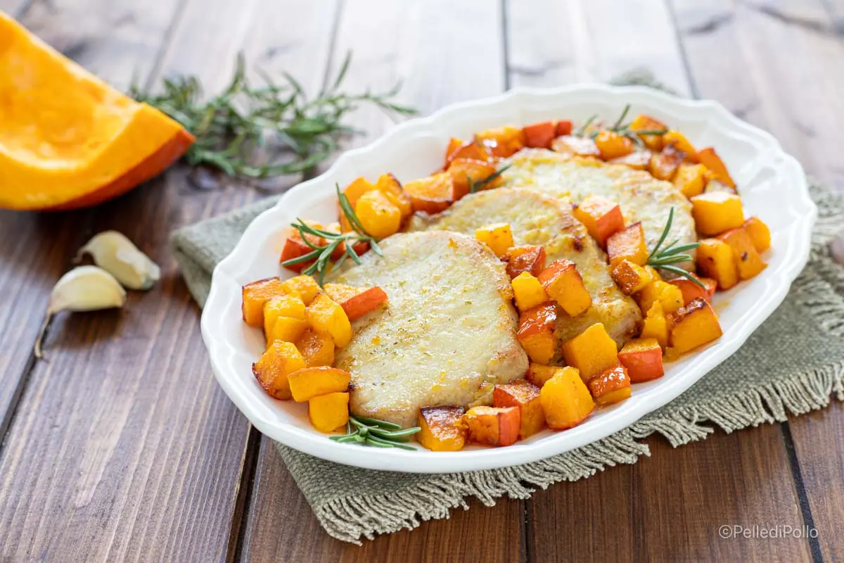 Scaloppine con zucca e rosmarino