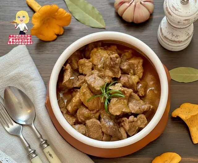 Spezzatino di vitello ai funghi
