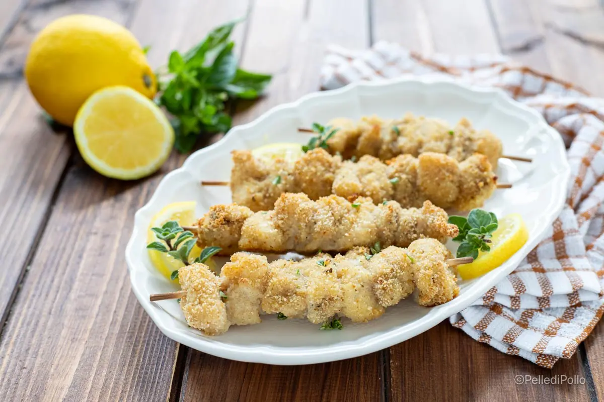 Spiedini di coda di rospo al forno