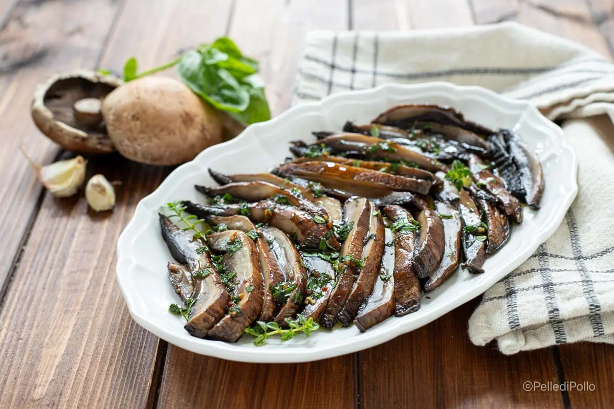 Tagliata di funghi portobello
