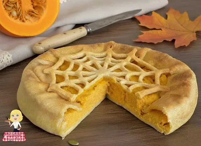 Torta rustica zucca ragnatela