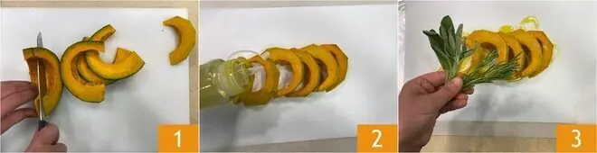 Pasta con zucca al forno, pasta di salame e pecorino