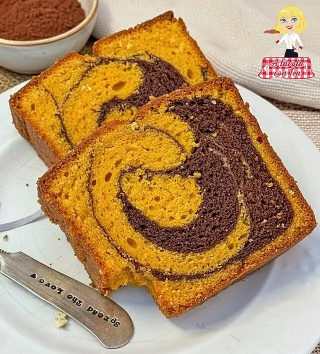 Plumcake variegato zucca e cioccolato
