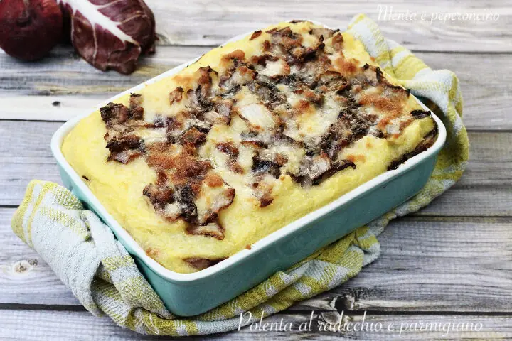 Polenta al radicchio e parmigiano