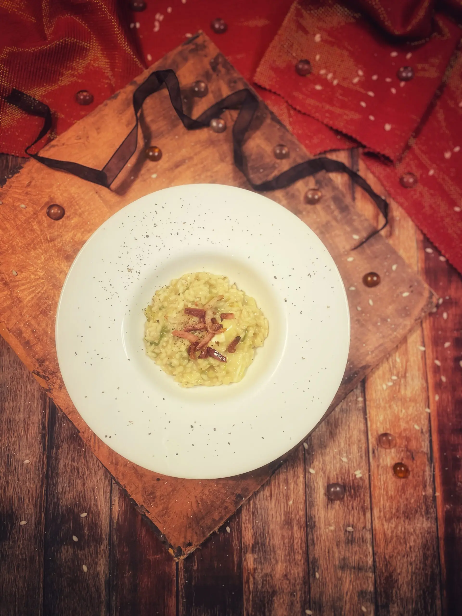 Risotto lattuga, brie e speck