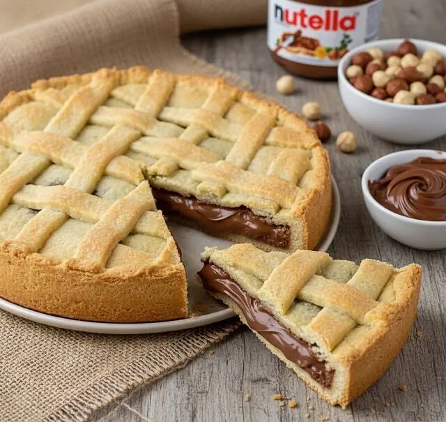 Crostata alla nutella cuore morbido