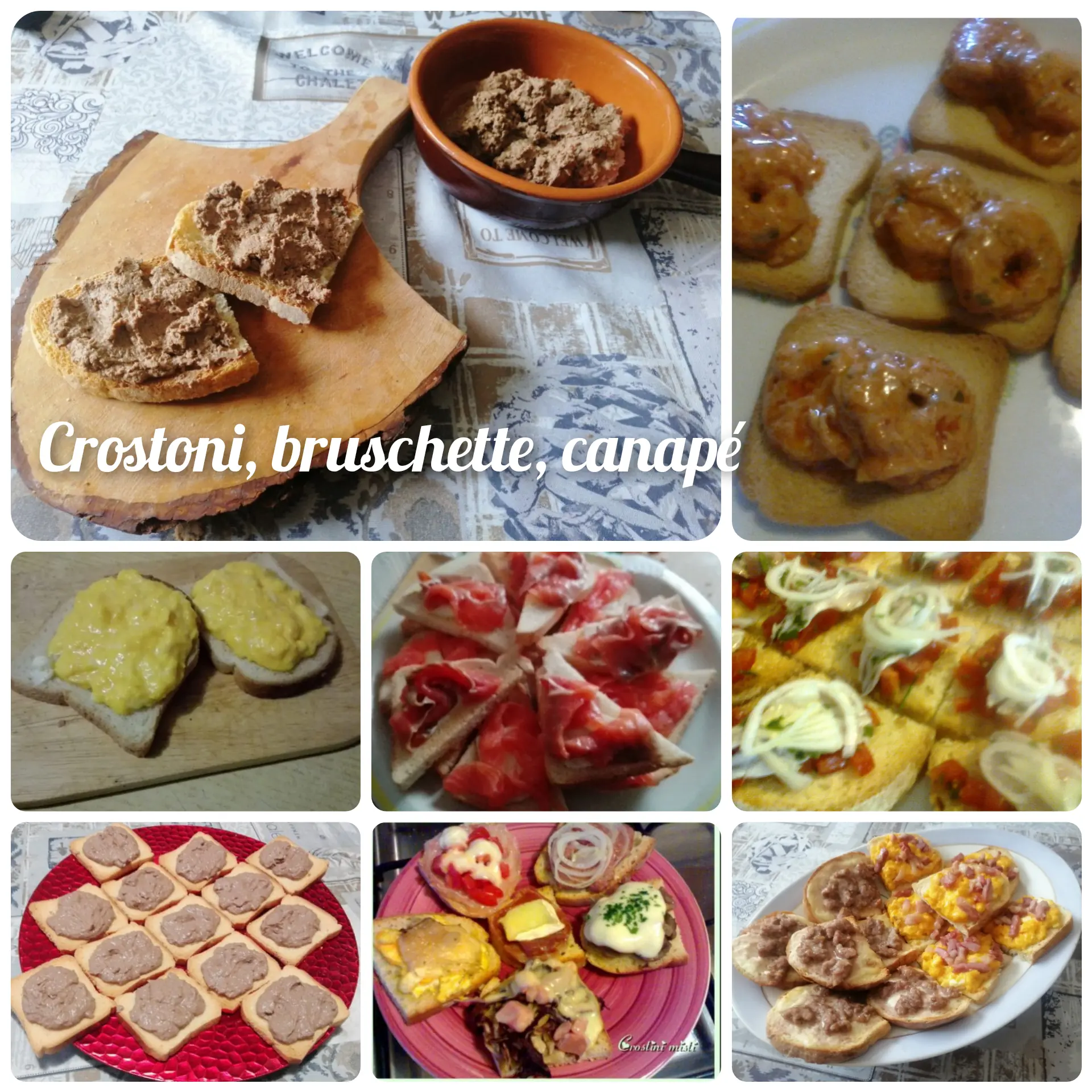 Crostini, bruschette, canapè