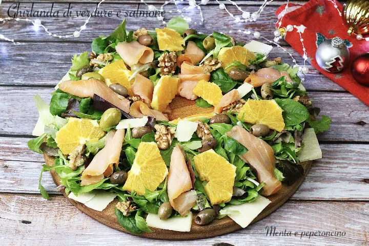 Ghirlanda di verdure e salmone