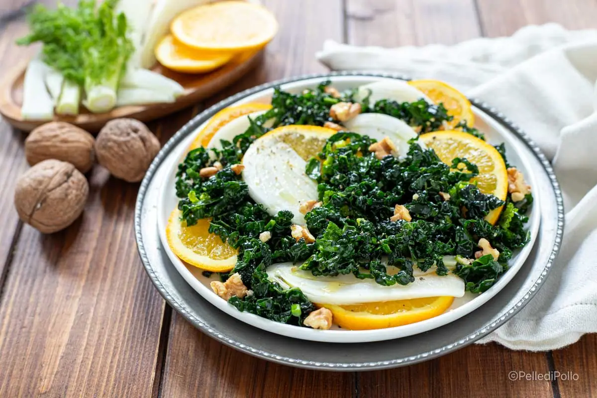 Insalata di cavolo nero arance e finocchi