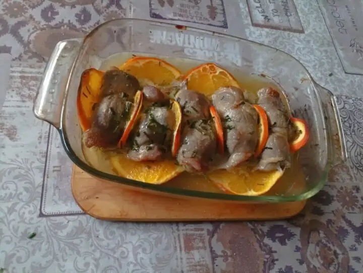 Involtini di coppa di maiale all’arancia