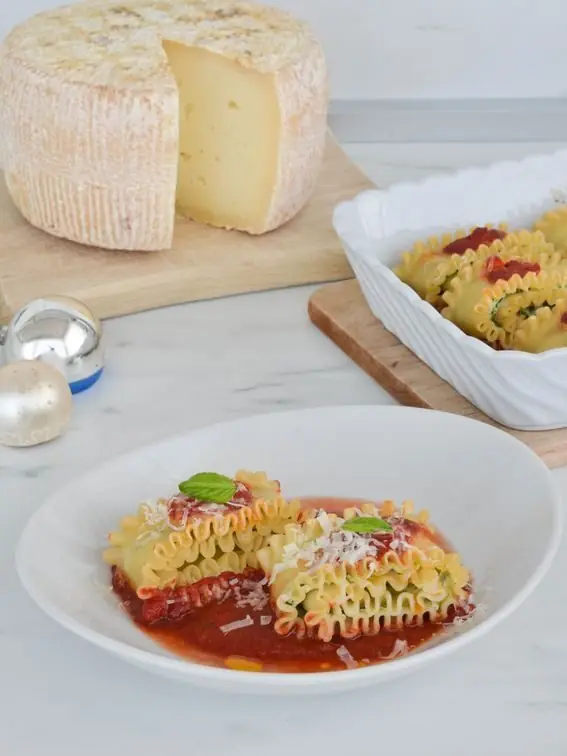 Lasagna arrotolata con ricotta spinaci con pecorino d’angiò di deliziosa