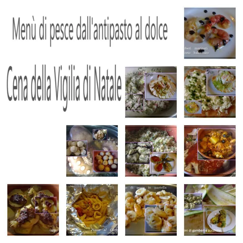 Menù di pesce cena della vigilia di natale