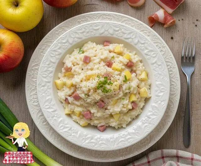 Risotto mele e speck cremoso