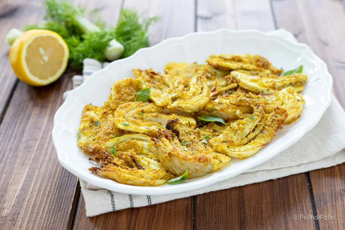 Finocchi gratinati in friggitrice ad aria