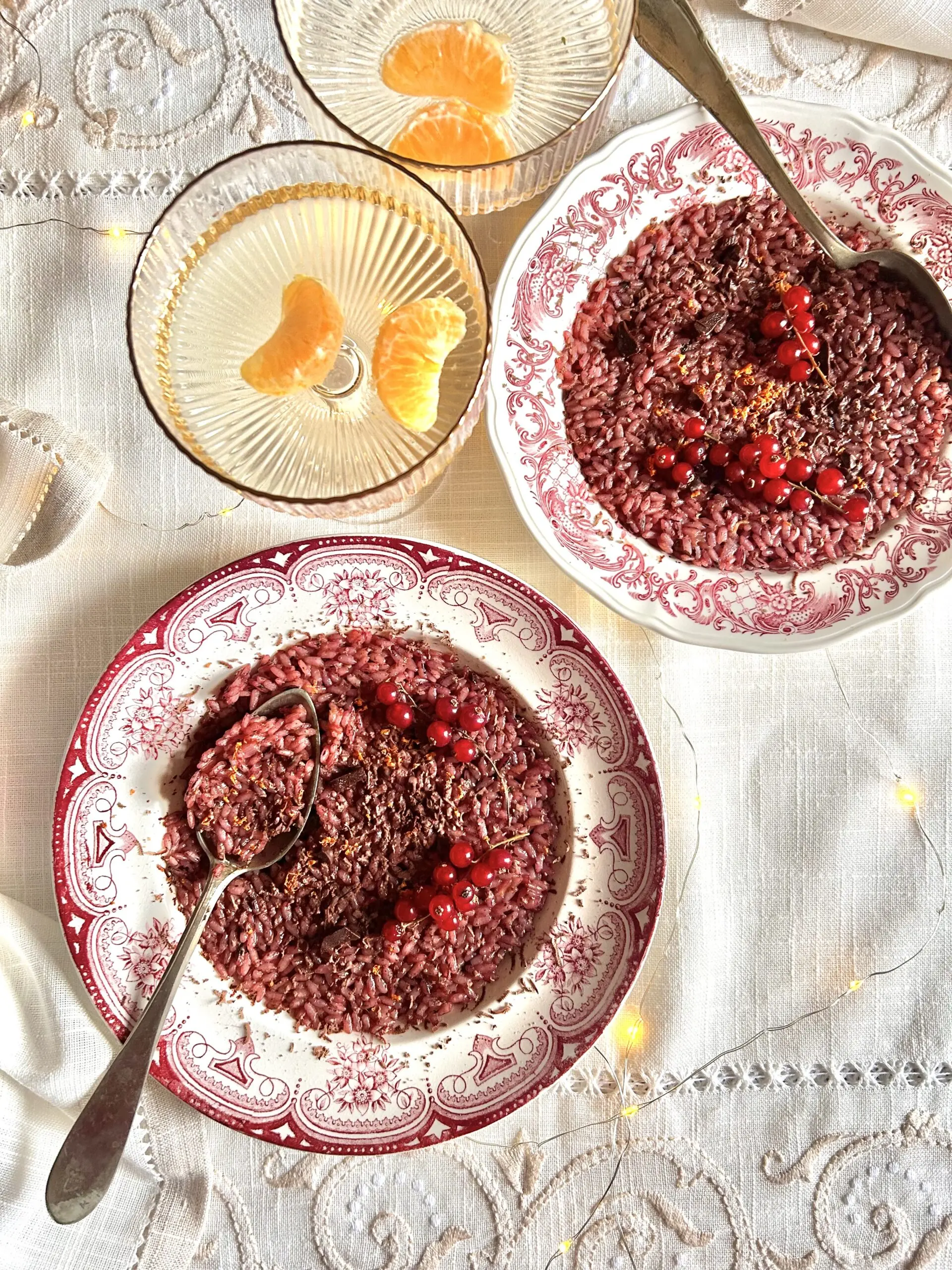 Riso rosa al mandarino e cioccolato