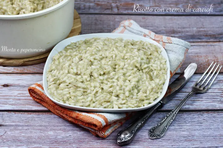 Risotto con crema di carciofi