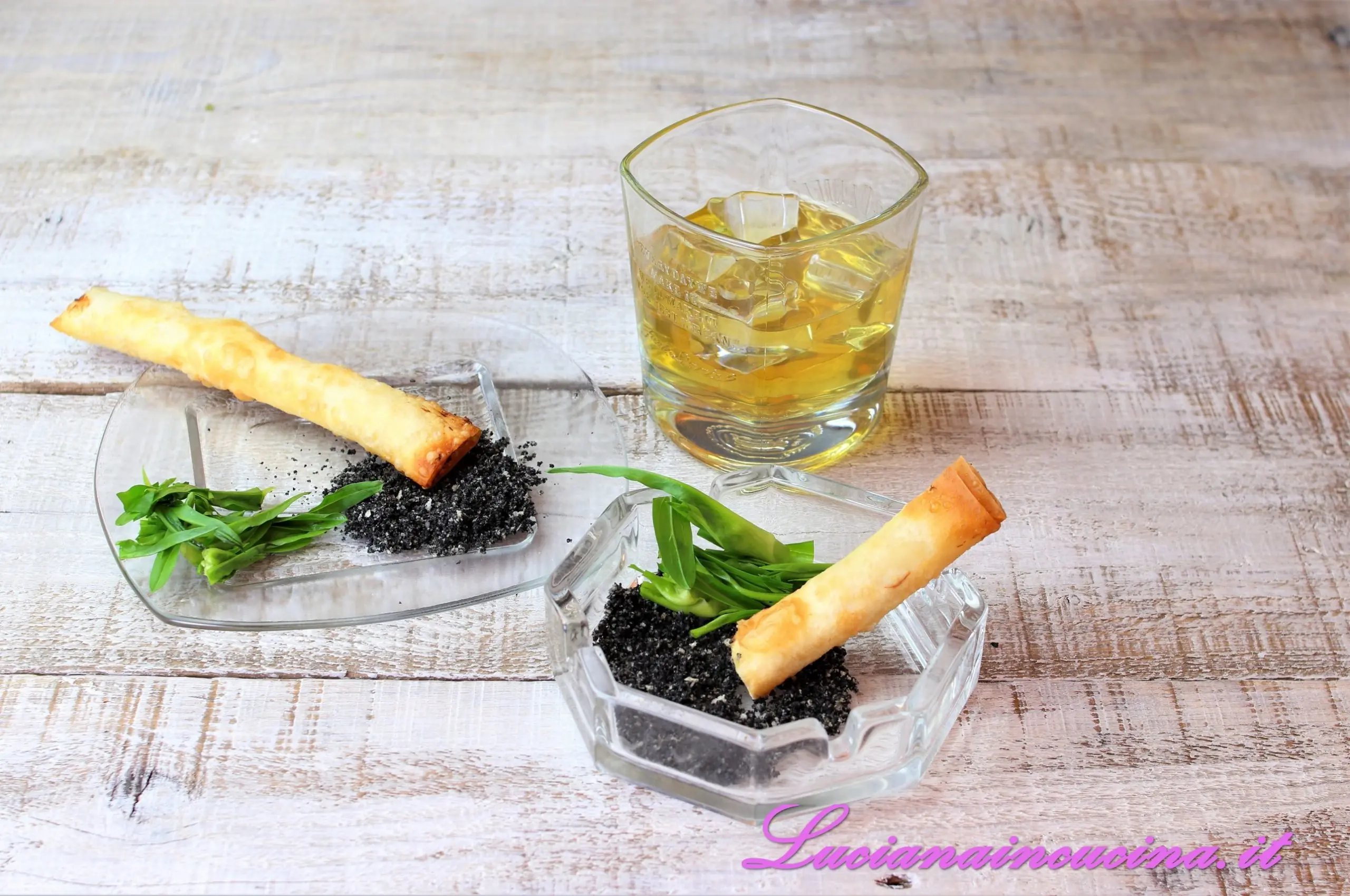 Sigari di pasta fillo con baccalà