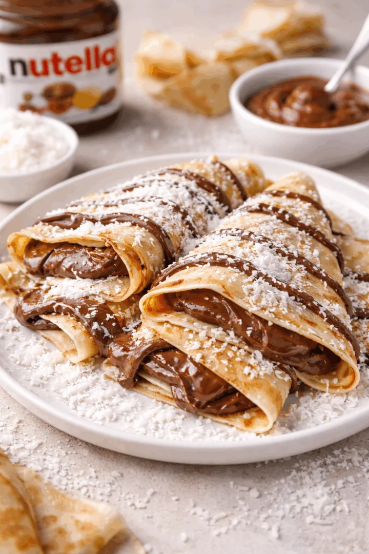 Crepes con nutella e cocco
